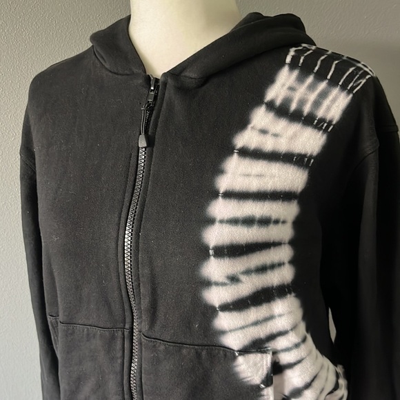 Heroine Sport Black Tie Dye Zip Up Cropped Hoodie - Picture 2 of 8